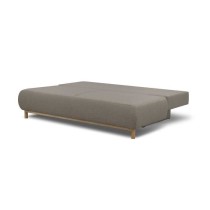 Banquette convertible 3 places MIKA - Tissu beige - Coffre de rangemen