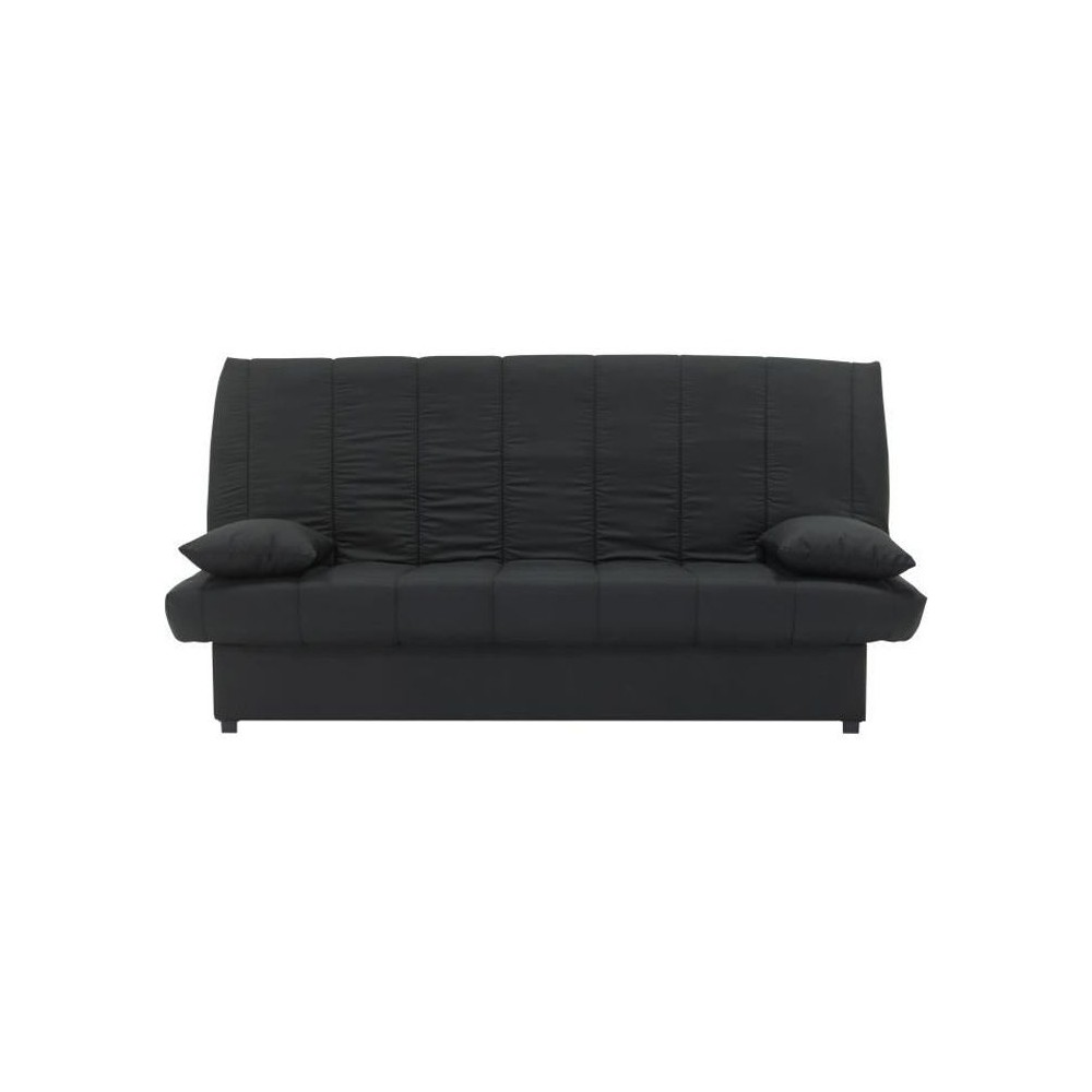 Banquette clic clac 3 places - Tissu noir - Style Contemporain - L 190