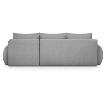 Canapé d'angle droit convertible MILO 4 places - Tissu gris - Coffre