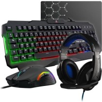 Pack Gamer 4 en 1 - The G-Lab - COMBO ARGON - Souris Filaire - Clavier Filaire - Casque Filaire - Tapis de Souris