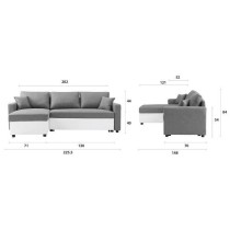 Canapé d'angle réversible convertible grand couchage + coffre - Tiss