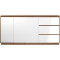 Buffet - PHoeNIX - Décor chene artisan / blanc HGL - 3 portes - 3 tiroirs - 178 x 88 x 40 cm