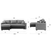 Canapé d'angle réversible convertible grand couchage + coffre - Tiss