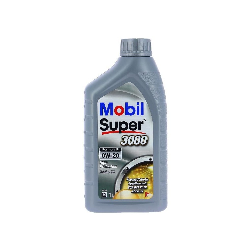 Bidon huile de moteur - MOBIL - S3000 0W20 Formula-P - 1 L - 4 saisons