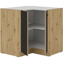 MODENA - Meuble bas d'angle - 2 portes - 89 x 89 cm - Chene artisan /