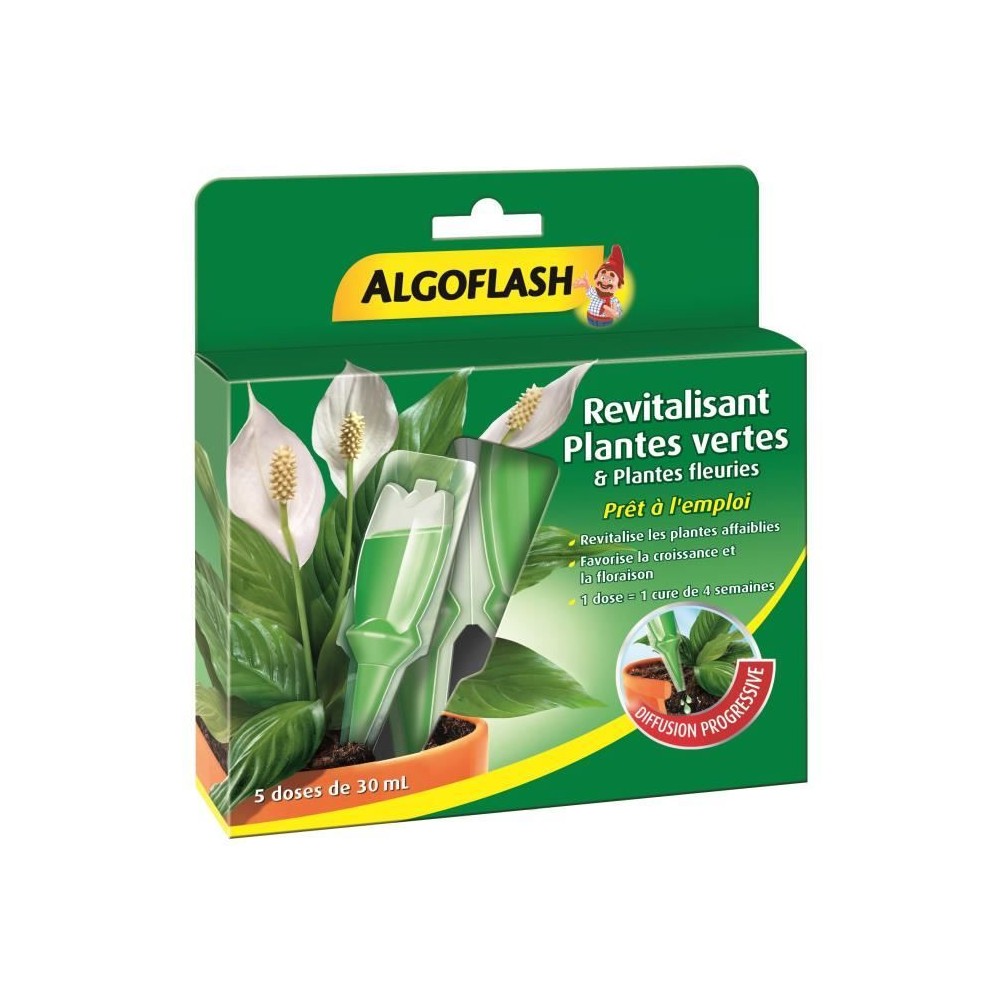 Engrais ALGOFLASH Monodose Revitalisante Plantes vertes & plantes fleu