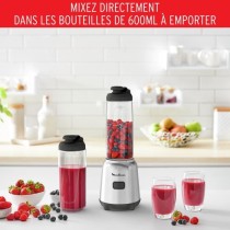 MOULINEX Blender mixeur, 300 W, 2 bouteilles Tritan a emporter, 4 lame