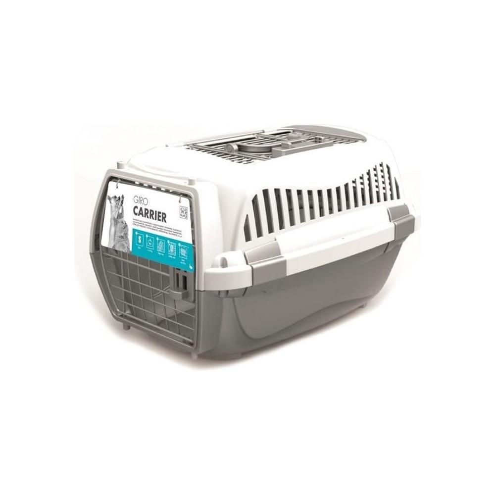 MPETS Cage de transport - Pour chien - M - Gris et blanc