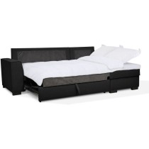 Canapé angle convertible réversible 4 places MONTREAL - Tissu noir -