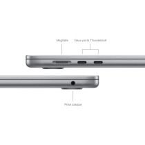 Apple - 15 MacBook Air M3 (2024) - RAM 8Go - Stockage 256Go - Gris Sid