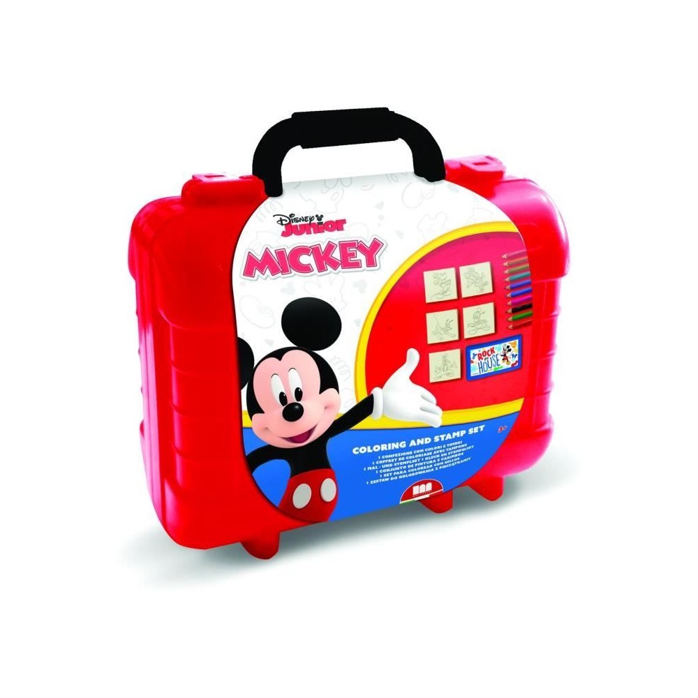 Travel Set - MULTIPRINT - 42945 - 5 tampons Mickey, 10 crayons