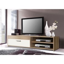 Meuble TV PILVI - Style contemporain - Particules mélaminé - Décor