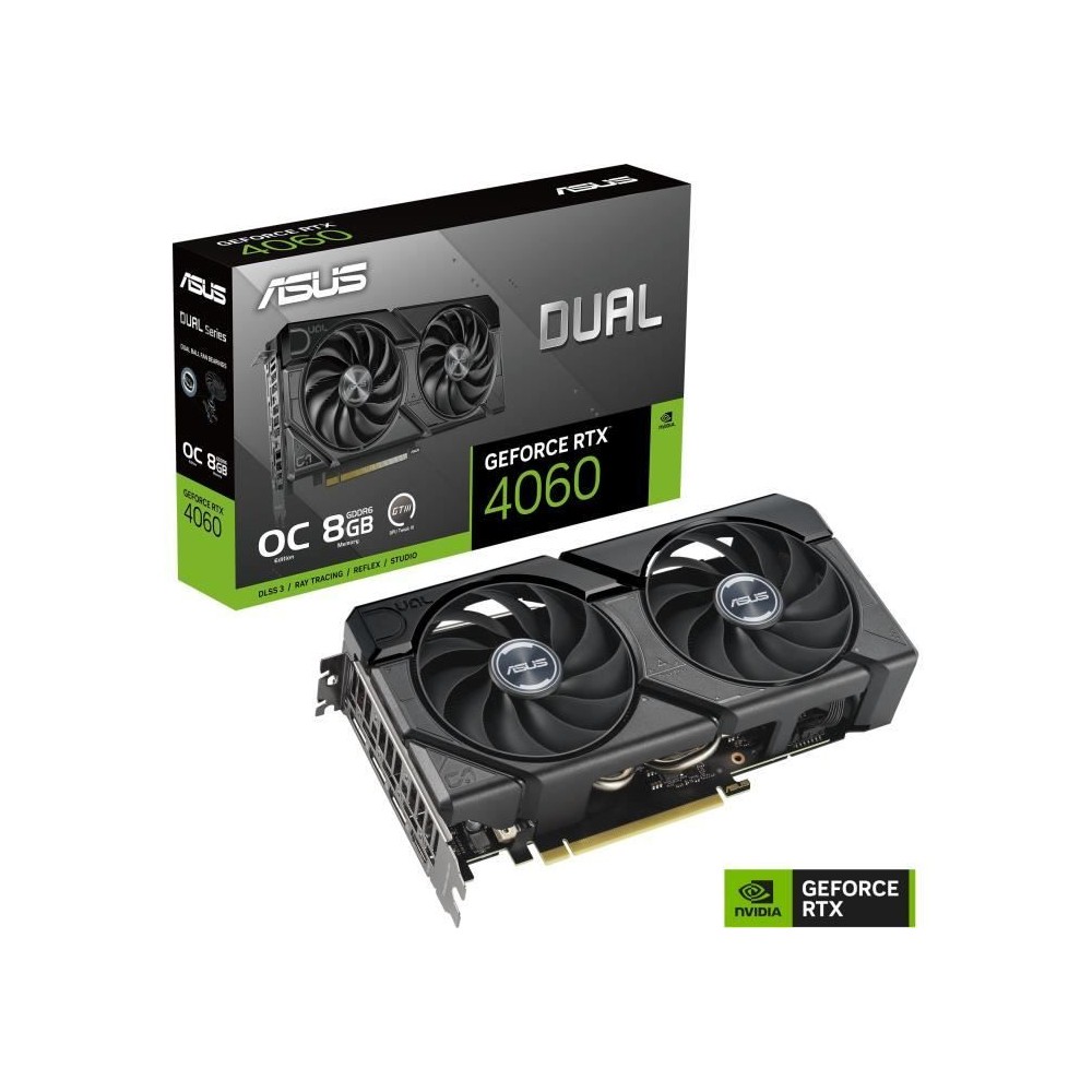 Carte Graphique - ASUS - Dual -RTX4060-O8G-EVO NVIDIA GeForce RTX 4060 8 Go GDDR6