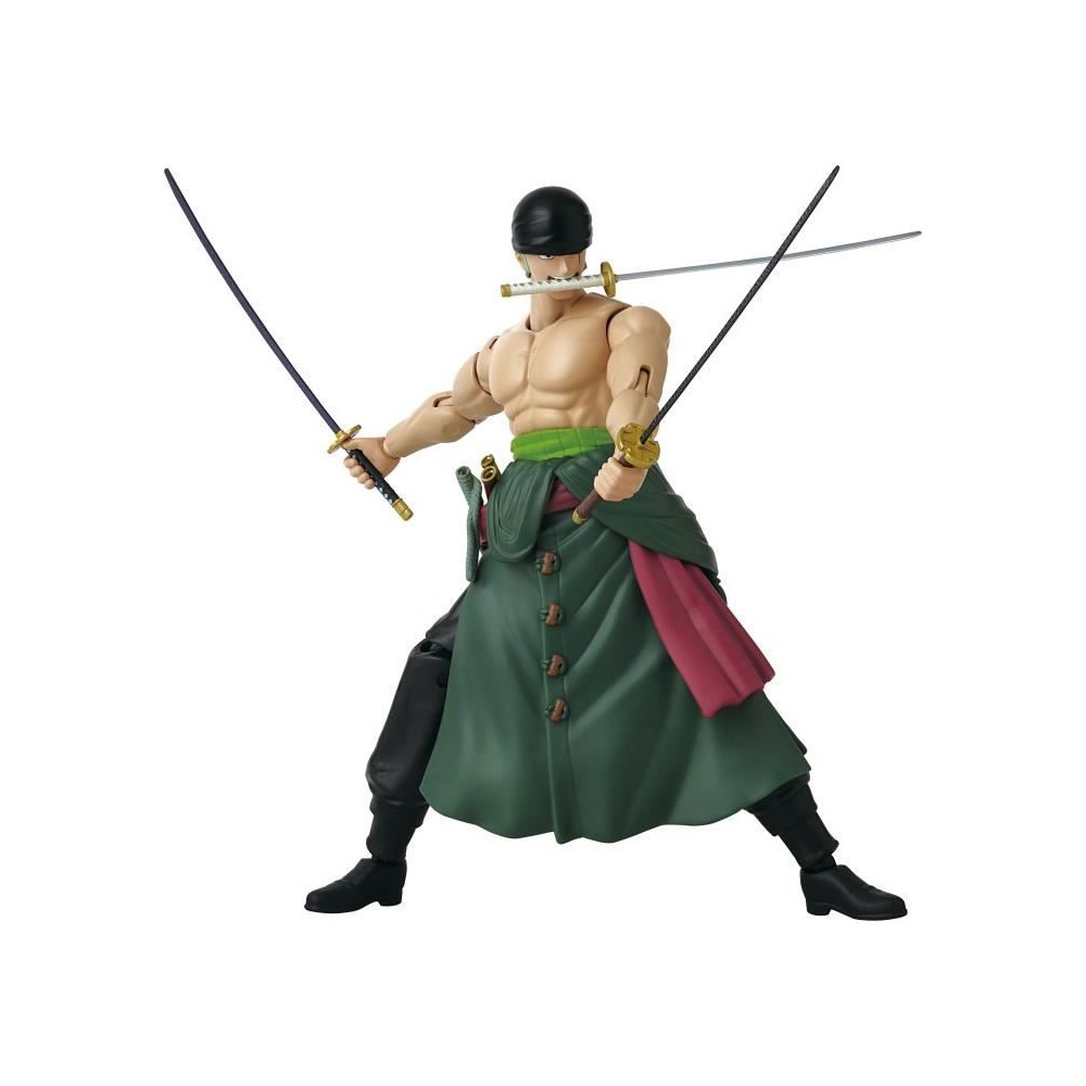 Figurine Anime Heroes - BANDAI - One Piece Zoro Style 3 épées 17 cm - 16 points d'articulation