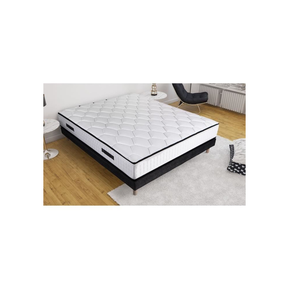 Ensemble sommier et matelas 140x190cm - 798 ressorts ensachés NEW YOR