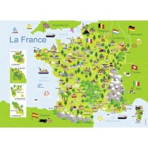 Puzzle enfant 100 pieces - Carte de France - Nathan - Trieur 3 compart