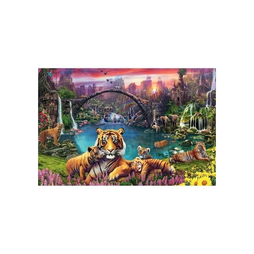 Puzzle 3000 pieces Tigres au lagon, Adulte, A partir de 14 ans, 000167