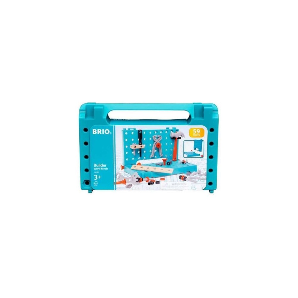 BRIO Builder - Mallette Etabli de bricolage Builder - 59 Pieces - Jeu