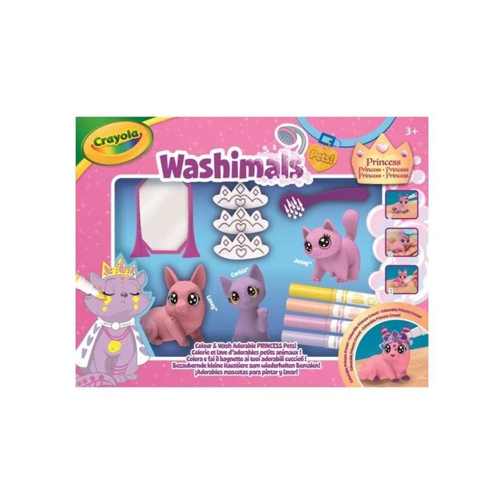 Coloriage - CRAYOLA - Washimals Pastel Princess Pets - Animaux pastels a personnaliser! Des 3 ans