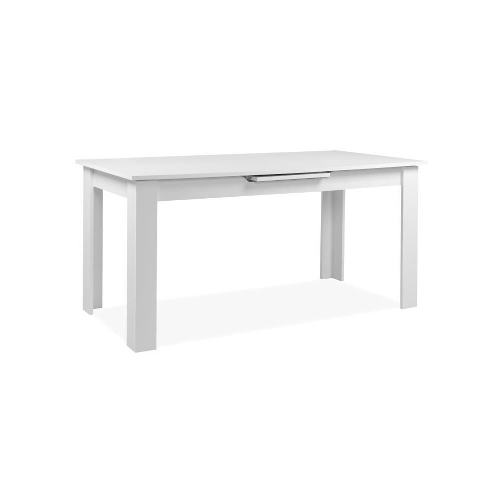 Table extensible - BIRMINGHAM - 80B - Ouverture synchonisée automatique - Décor blanc - 8 / 10 personnes - 160-200 x 75 x 80 c