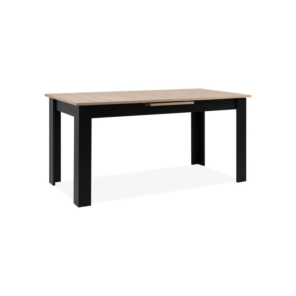 Table extensible - BIRMINGHAM - 80B - Ouverture synchonisée automatique - Chene / noir - 8 / 10 personnes - 160-200 x 75 x 80 c