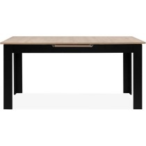 Table extensible - BIRMINGHAM - 80B - Ouverture synchonisée automatique - Chene / noir - 8 / 10 personnes - 160-200 x 75 x 80 c