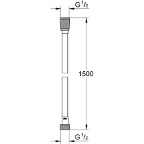 Flexible de douche - GROHE VitalioFlex 27505001 - 1,5m - Anti-pliures - Anti-torsion - Connexion universelle - Surface lisse -Ch