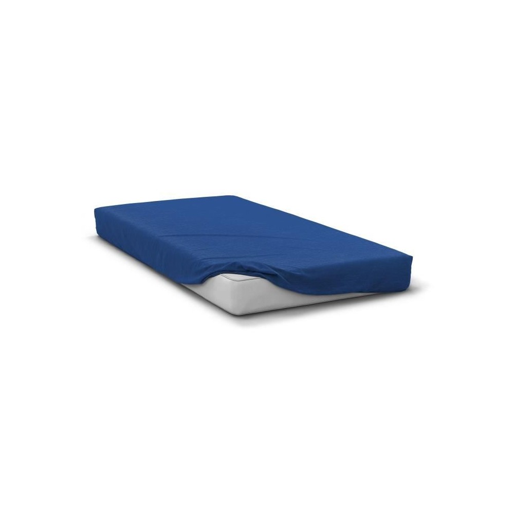 Drap housse - HOME LINGE PASSION - HP71767 - 140 x 190 cm + 30 cm bonnet - Microfibre - 82 g - Bleu