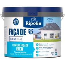 Peinture façade classic 2 en 1 - RIPOLIN - 474646 - Blanc - Mat - 10