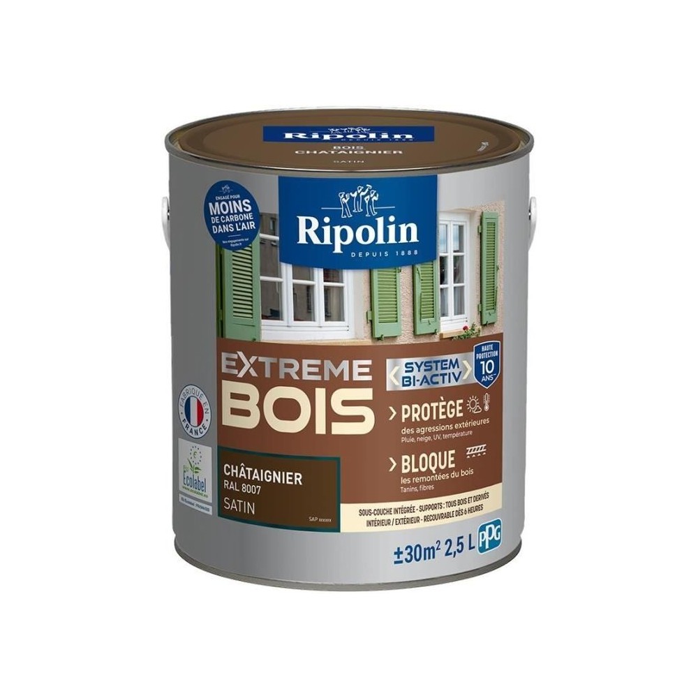 Peinture Extreme bois - Châtaignier satin - RIPOLIN - 2,5 L