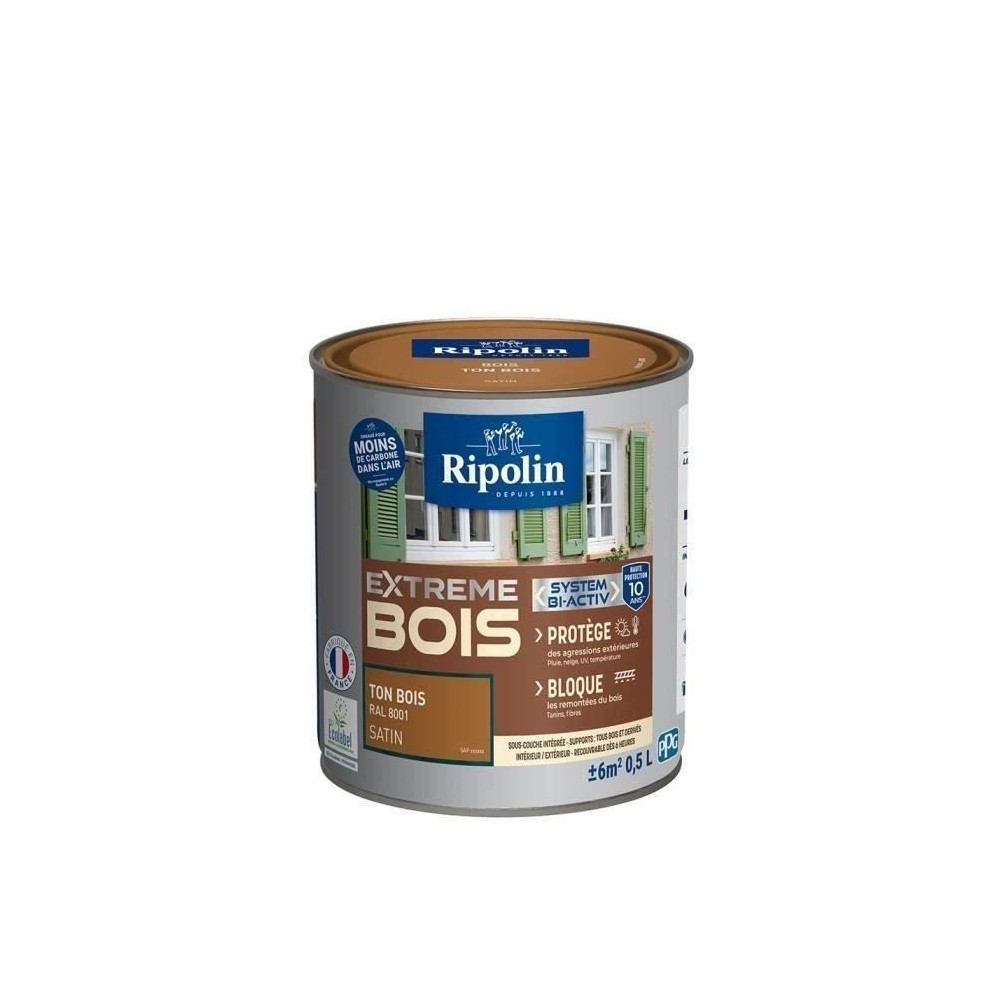 RIPOLIN Peinture Bois Satin Haute Protection 10 ans qui Protege et Mag