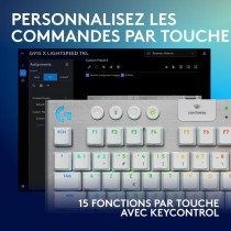 Clavier gamer - sans fil - Logitech G - G915 TKL X - Switch tactile - AZERTY - Blanc