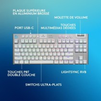 Clavier gamer - sans fil - Logitech G - G915 TKL X - Switch tactile - AZERTY - Blanc