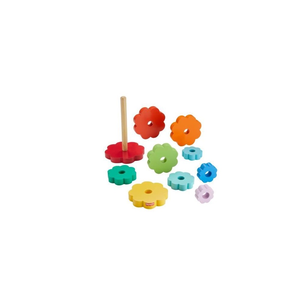 Fisher-Price-Empileur d'Anneaux avec 10 pieces en bois HXT77