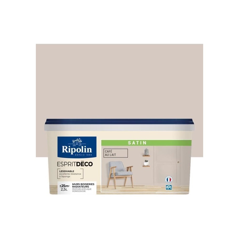 RIPOLIN ESPRIT DECO MULTI SUPPORTS CAFÉ AU LAIT satin 2,5L