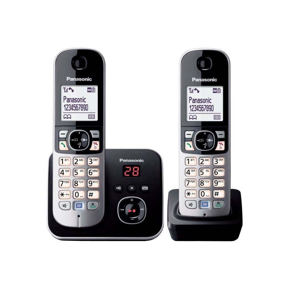 Téléphone sans fil duo PANASONIC KXTG6822 avec réduction de bruit et blocage sélectif