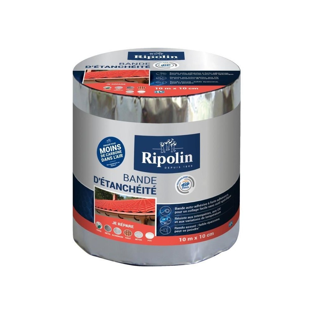 Bande d'étanchéité adhésive RIPOLIN 648105 Aluminium 10 m x 10 cm