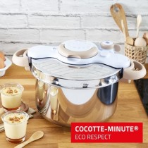 SEB Cocotte-minute inox, Autocuiseur 9 L, Induction, Sécurité 5 points, Fabriqué en France, Clipso Minut Eco Respect P4624970