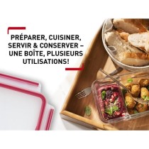 TEFAL Masterseal Fresh Lot 3 Boîtes de conservation, Verre, 0,45L / 0,8L / 2L, Conservation, Empilable, Compatible four N105091