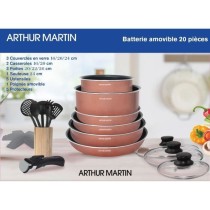 Batterie de cuisine 20 pieces Arthur Martin - aluminium - poignée amo