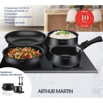 Batterie de cuisine 10 pieces Arthur Martin - Aluminium - Tous feux sa