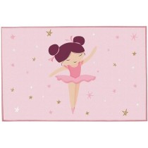 Tapis - FUN HOUSE - Danseuse Ballerine - 120 x 80 cm - Rose - Rectangu