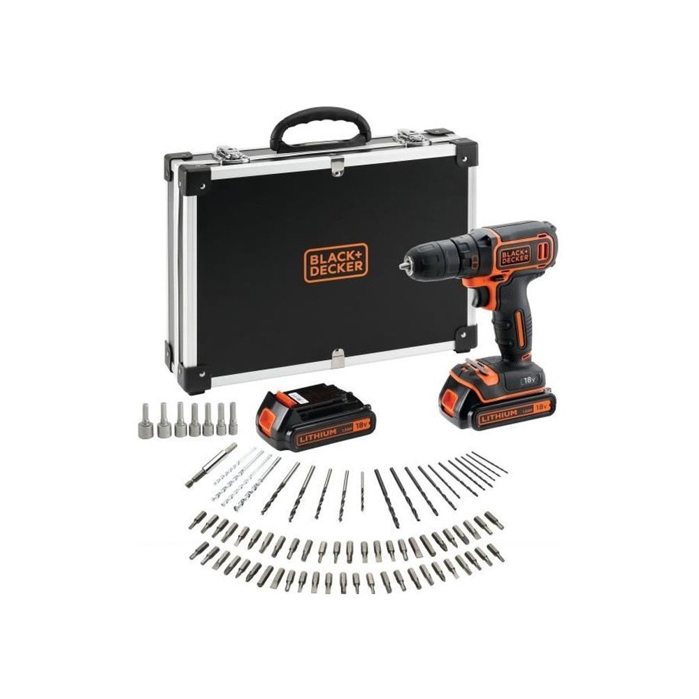 BLACK+DECKER Perceuse Visseuse Sans Fil 18 V Li-Ion avec Chargeur BDCD