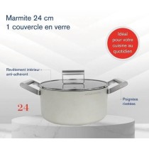 Marmite - ARTHUR MARTIN - AM4631 - 24 cm avec couvercle - Aluminium Forgé - Tous feux dont induction + four