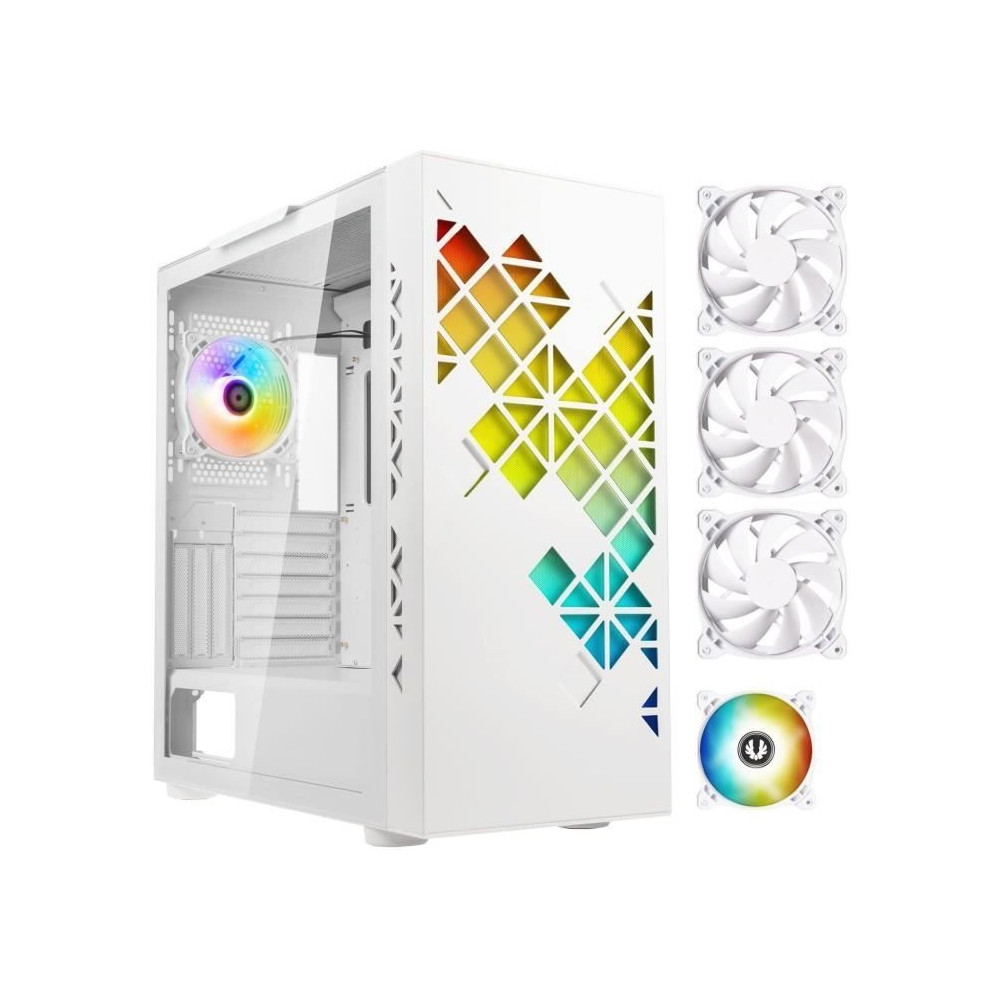 Boitier PC sans alimentation - BITFENIX Tracery ARGB (Blanc) - Moyen t