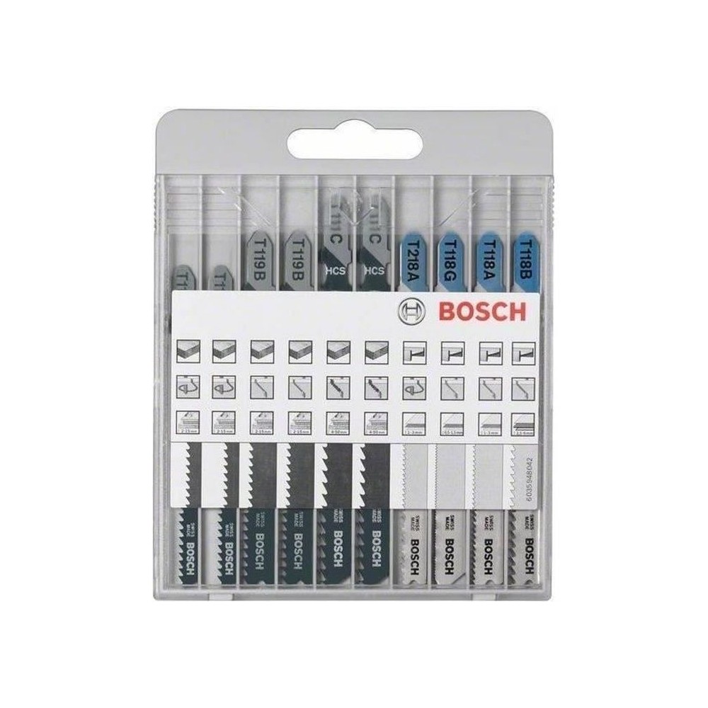 Assortiment de lames de scie sauteuse - BOSCH - 10 pieces - Métal et