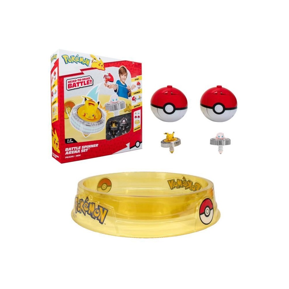 Arene Pokémon et 2 Toupies - BANDAI - JW4403 - Pikachu vs Mewtwo