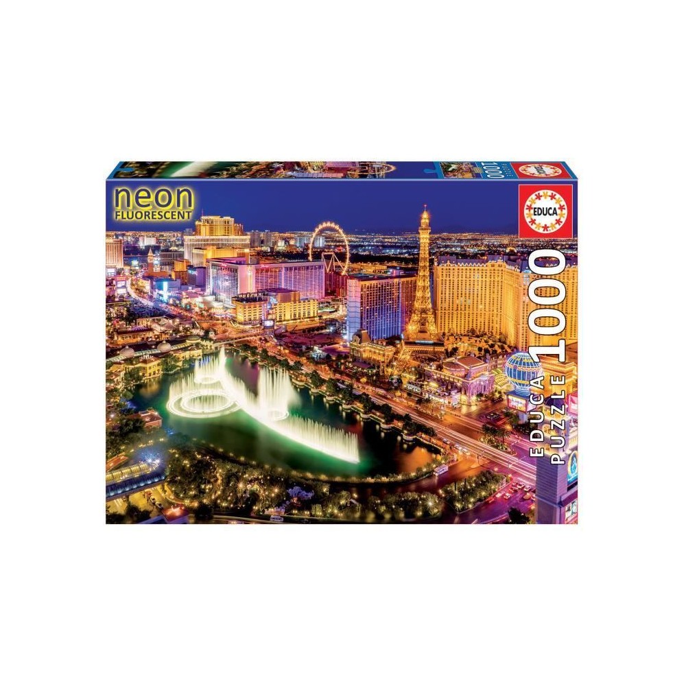 Puzzle 1000 pieces EDUCA - NEON LAS VEGAS - Architecture et monument