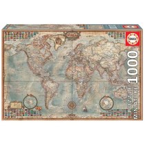 Puzzle Le Monde 1000 pieces - EDUCA - Voyage et cartes - Adulte - 12 a