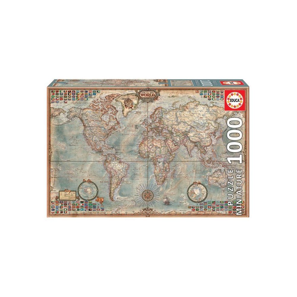 Puzzle Le Monde 1000 pieces - EDUCA - Voyage et cartes - Adulte - 12 a